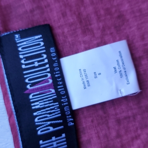 The Pyramid Collection Red Layered Lagenlook Vest and Tunic with Ruffles S - Picture 4 of 9